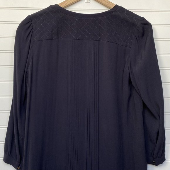 Anthropologie X Maeve Galina Blue Pintuck Quilted Drop Waist Dress | Size S - Picture 8 of 13